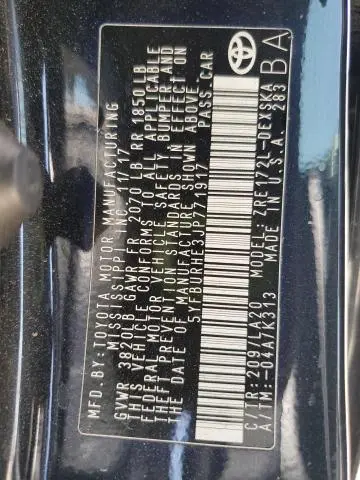 2018 TOYOTA COROLLA L  