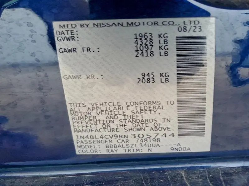 2024 NISSAN ALTIMA SR  