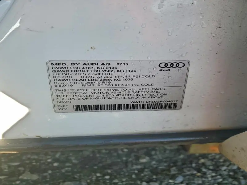 2016 AUDI Q3 PRESTIGE  