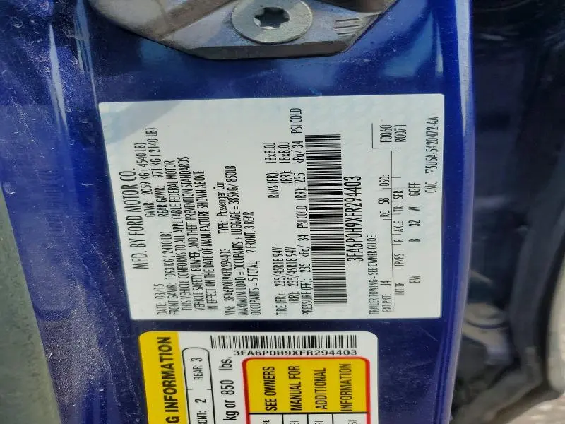 2015 FORD FUSION SE  