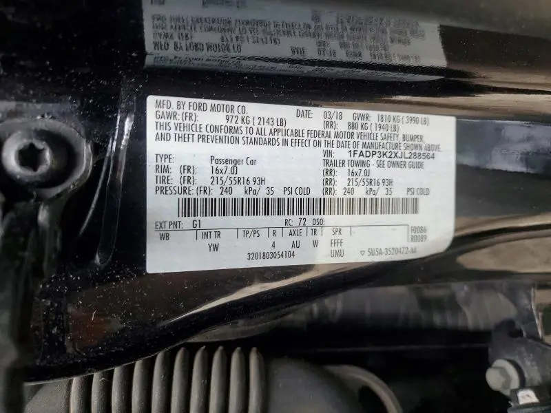 2018 FORD FOCUS SE  