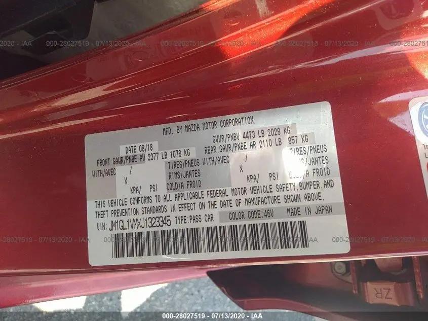 2018 MAZDA 6 TOURING