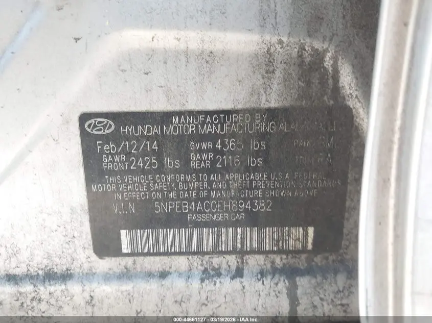 2014 HYUNDAI SONATA GLS
