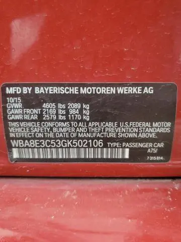 2016 BMW 328 XI SULEV  