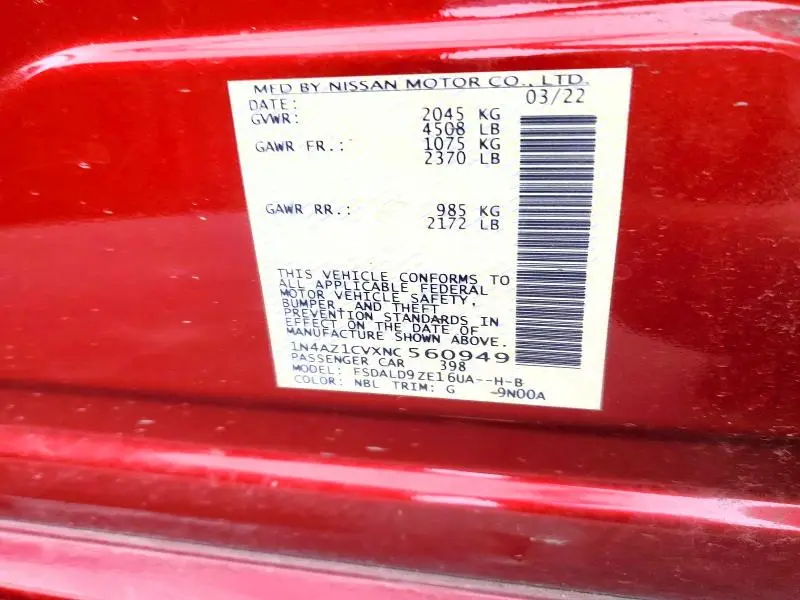 2022 NISSAN LEAF SV  