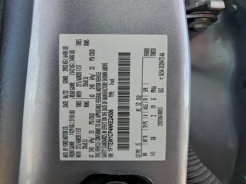 2022 FORD F150 SUPERCREW  