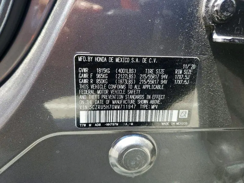 2021 HONDA HR-V EXL  