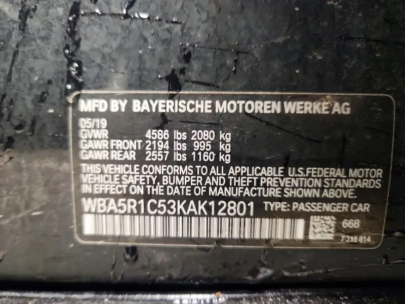 2019 BMW 330I   