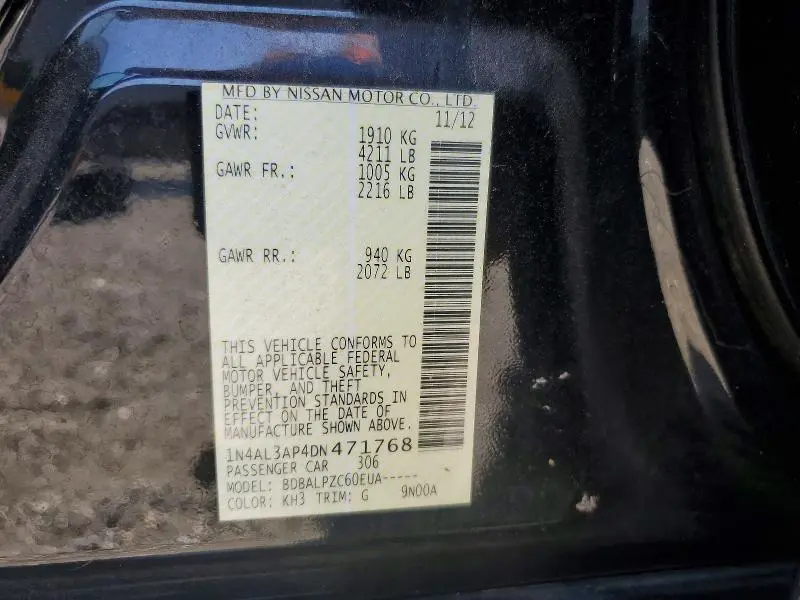 2013 NISSAN ALTIMA 2.5  