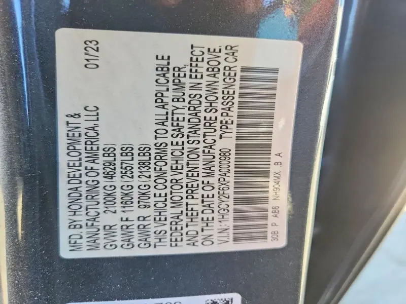 2023 HONDA ACCORD HYBRID EXL  