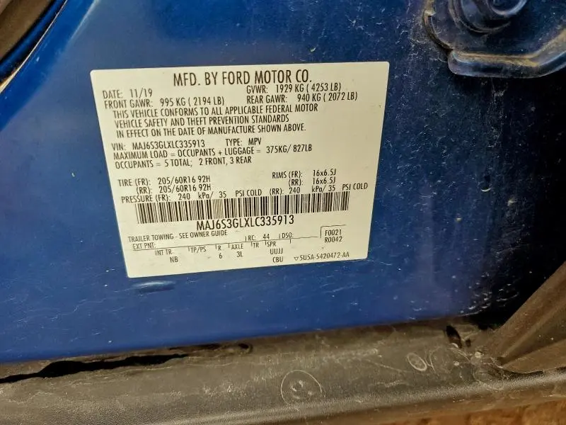 2020 FORD ECOSPORT SE  