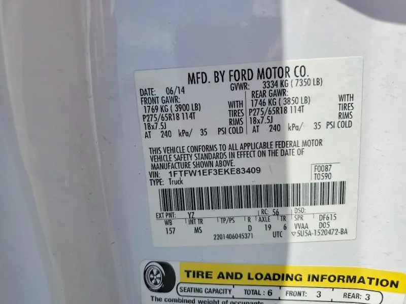 2014 FORD F150 SUPERCREW  