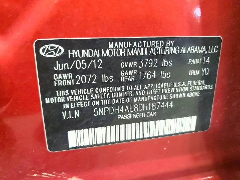 2013 HYUNDAI ELANTRA GLS  