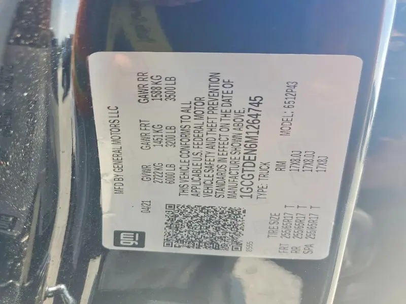 2021 CHEVROLET COLORADO Z71  