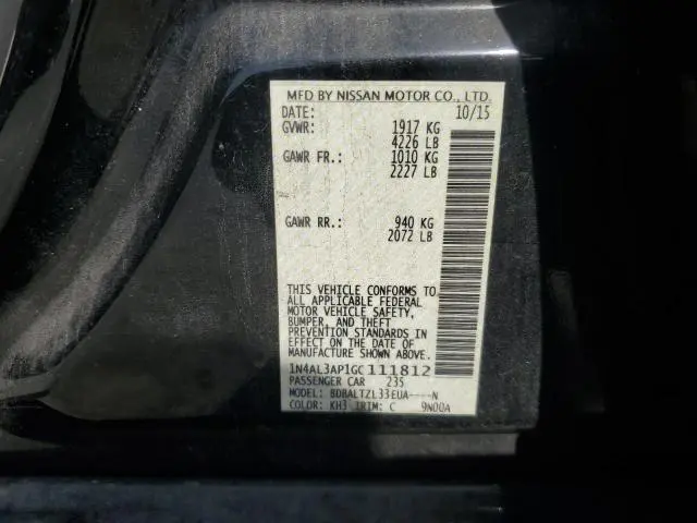 2016 NISSAN ALTIMA 2.5  