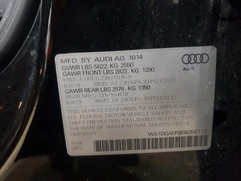 2015 AUDI Q5 PREMIUM PLUS  
