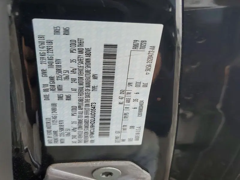 2018 FORD ESCAPE SEL  