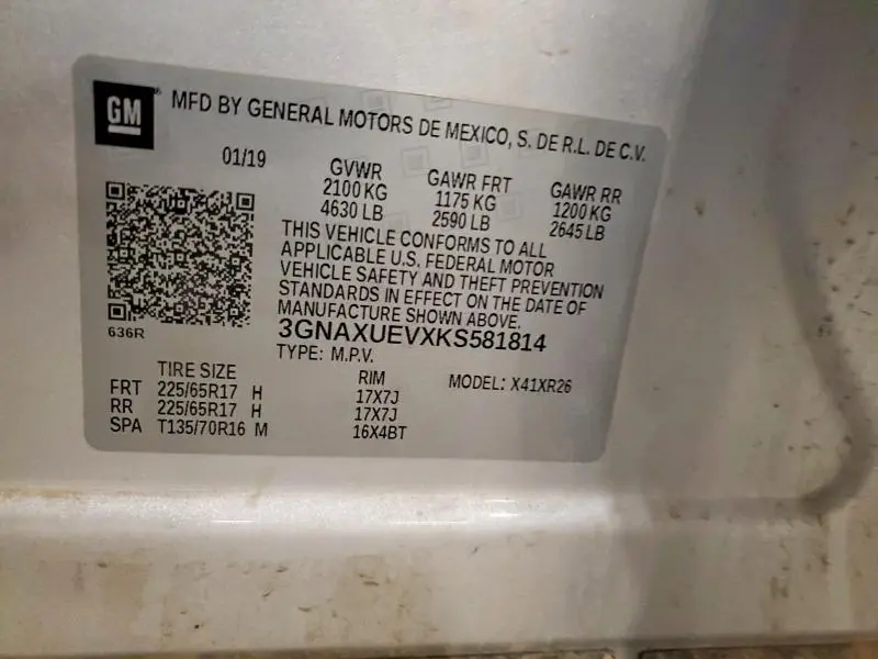 2019 CHEVROLET EQUINOX LT  