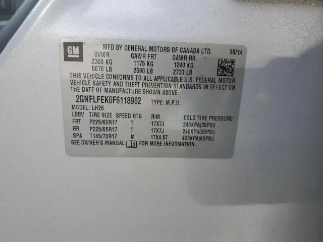 2015 CHEVROLET EQUINOX LT  