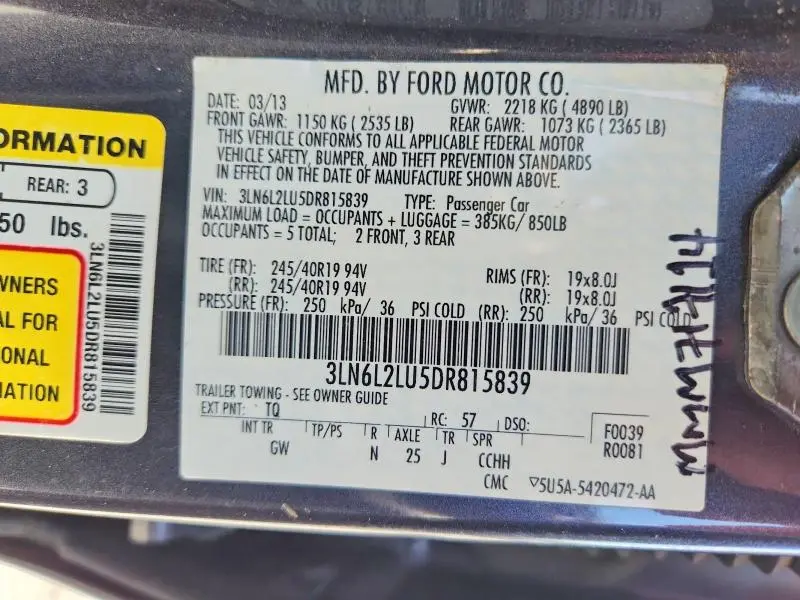 2013 LINCOLN MKZ HYBRID  