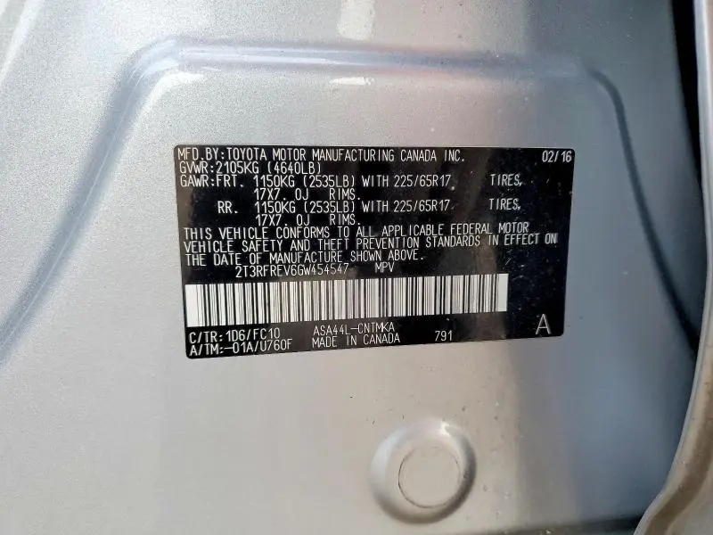 2016 TOYOTA RAV4 XLE  