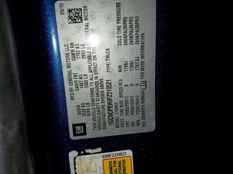 2015 CHEVROLET SILVERADO C1500  