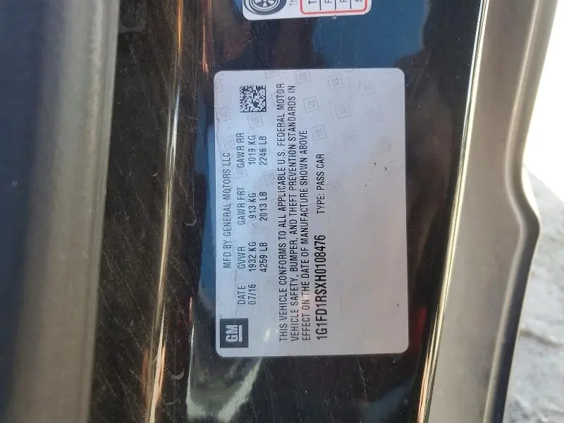 2017 CHEVROLET CAMARO LT  