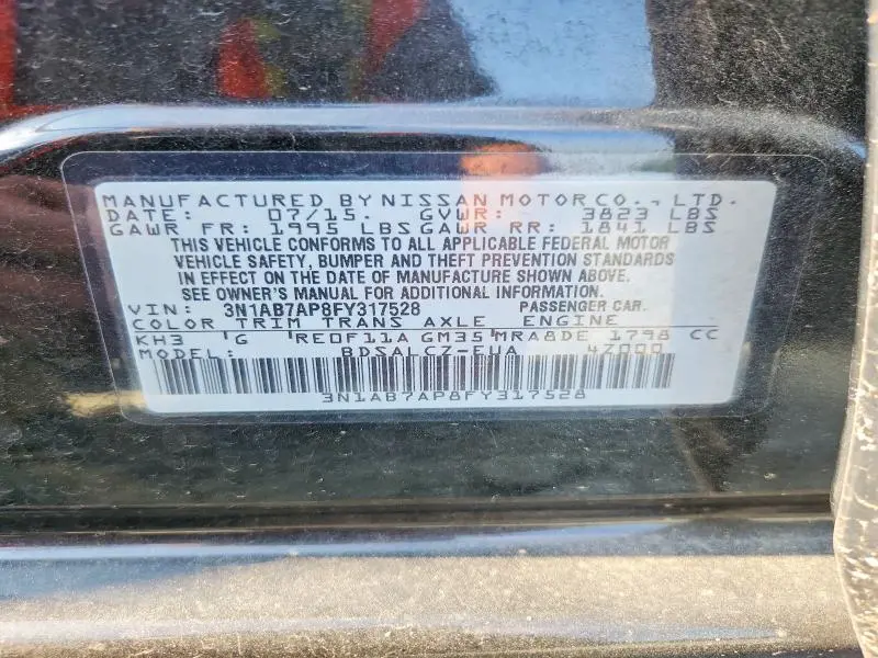 2015 NISSAN SENTRA S  