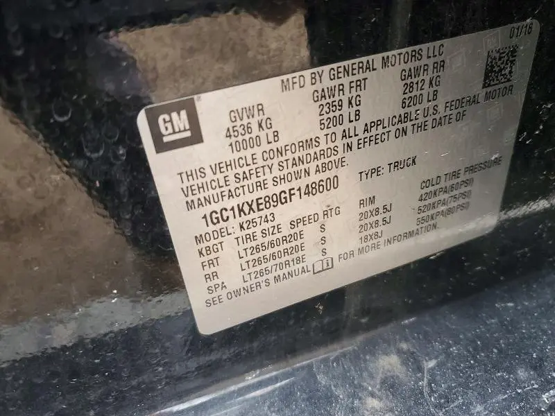 2016 CHEVROLET SILVERADO K2500 HIGH COUNTRY  