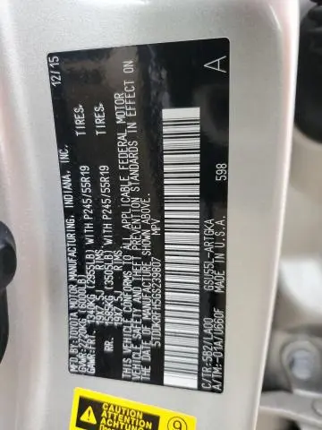 2016 TOYOTA HIGHLANDER LIMITED  