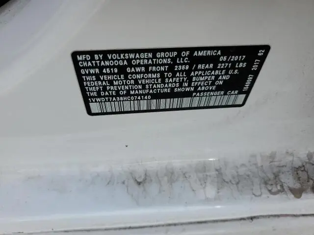 2017 VOLKSWAGEN PASSAT R-LINE  