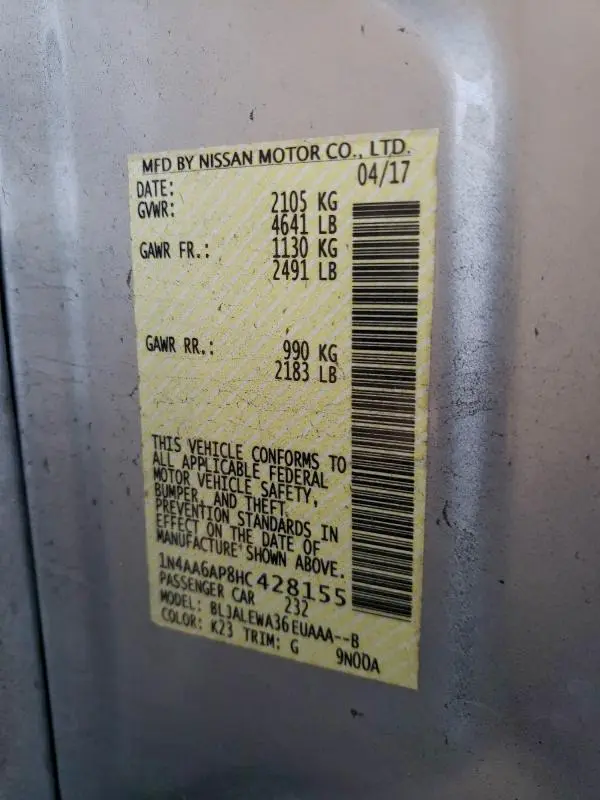 2017 NISSAN MAXIMA 3.5 SL  