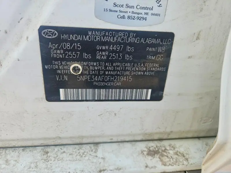 2015 HYUNDAI SONATA SPORT  
