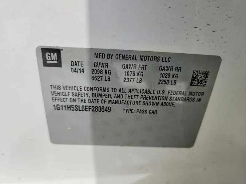 2014 CHEVROLET MALIBU LTZ  
