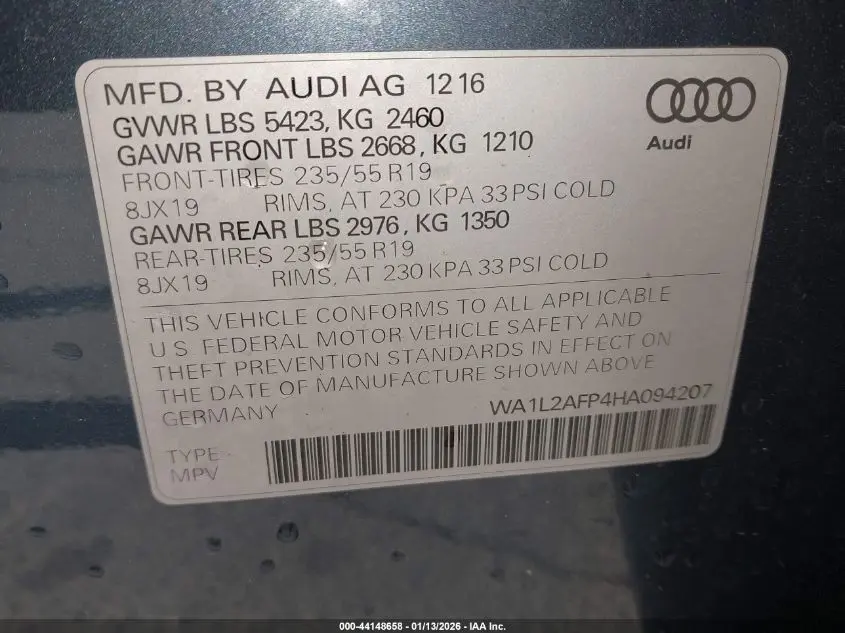 2017 AUDI Q5 2.0T PREMIUM