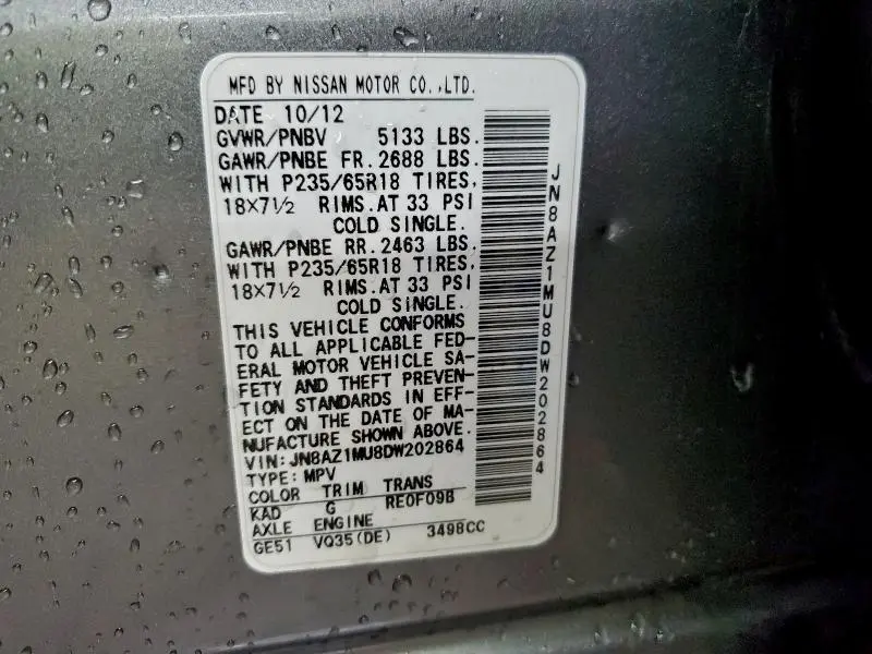 2013 NISSAN MURANO S  