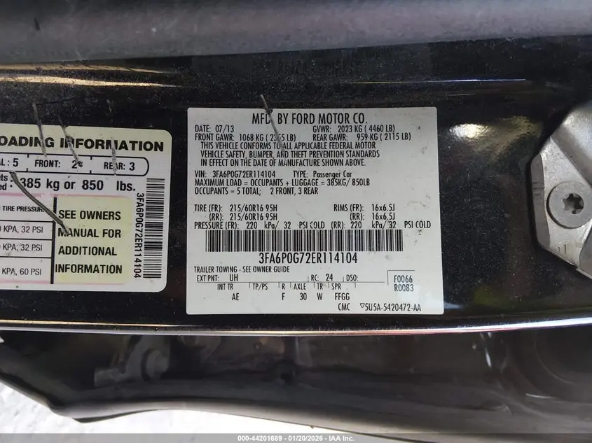 2014 FORD FUSION S
