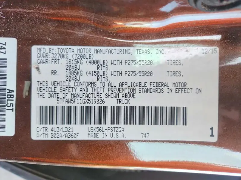 2016 TOYOTA TUNDRA 1794 EDITION  