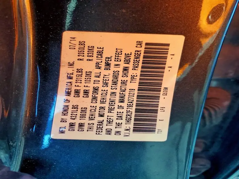 2014 HONDA ACCORD EX  