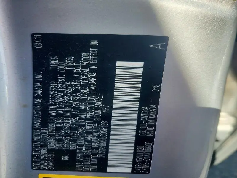 2011 LEXUS RX 350 BASE  