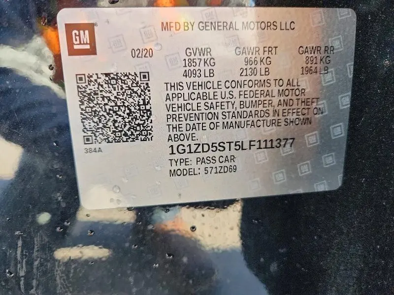2020 CHEVROLET MALIBU LT  