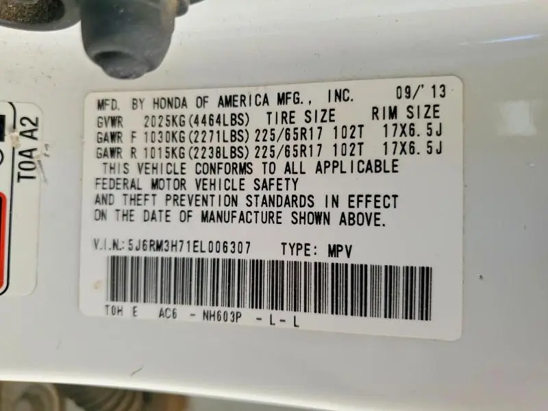 2014 HONDA CR-V EXL  