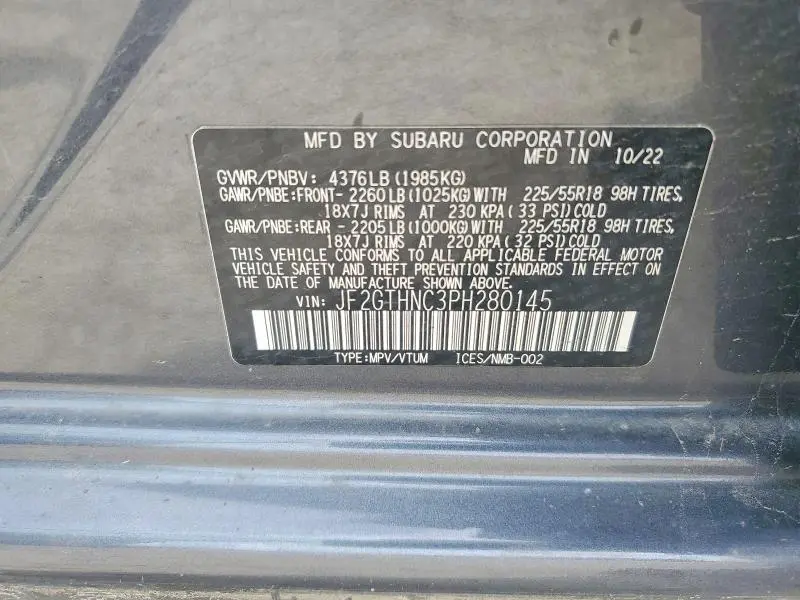 2023 SUBARU CROSSTREK LIMITED  