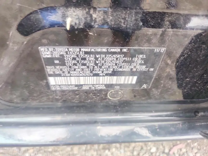 2012 TOYOTA RAV4 LIMITED  