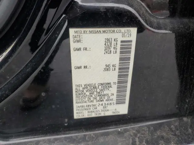 2019 NISSAN ALTIMA S  