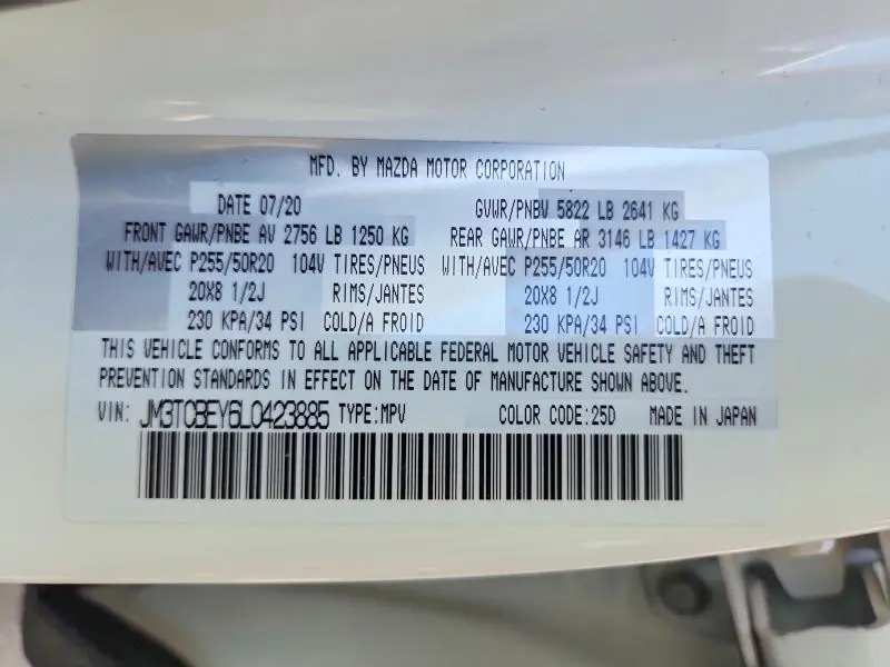 2020 MAZDA CX-9 SIGNATURE  