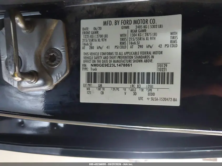 2020 FORD TRANSIT CONNECT  