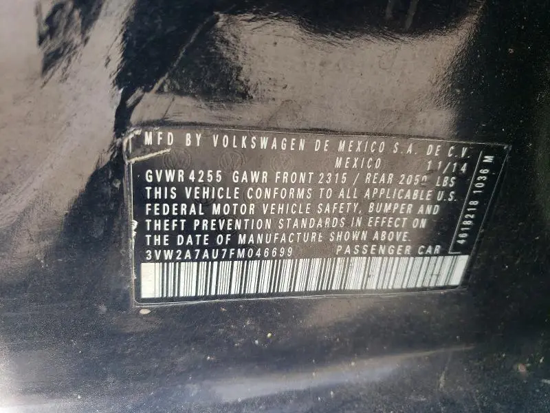2015 VOLKSWAGEN GOLF TDI  