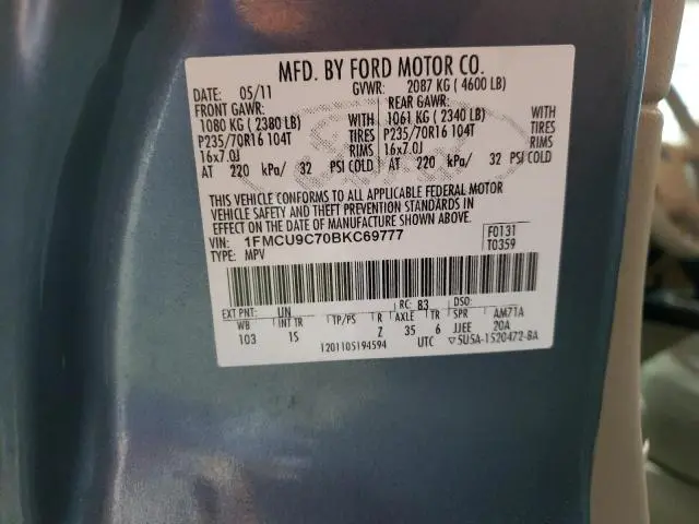 2011 FORD ESCAPE XLS  