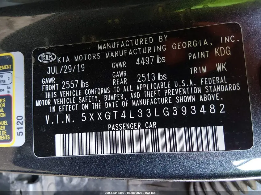 2020 KIA OPTIMA LX